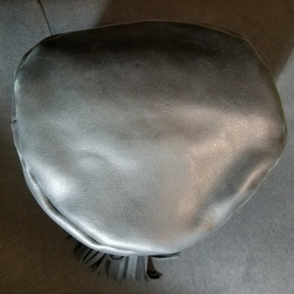 Able Bucket Purse - Tassel Black Leather Ethical Fair Trade Mod Twee Festival - Picture 8 of 15